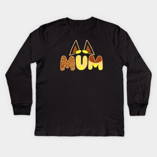 Mum, Bluey Mum Chili Design Kids Long Sleeve T-Shirt